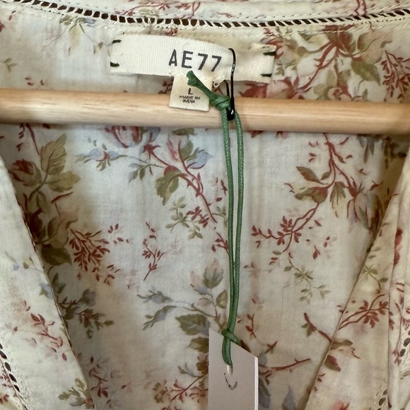 Cotton Floral Boho Blouse NWT Size Large AE77 Premium - Picture 6 of 9